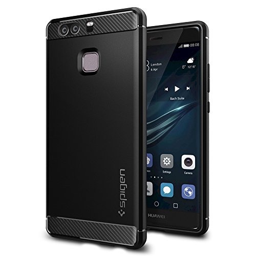 Spigen Funda Huawei P9, [Ultima Protecci?n] Carcasa para Huawei P9, Rugged Armor - Black (L06CS20376)