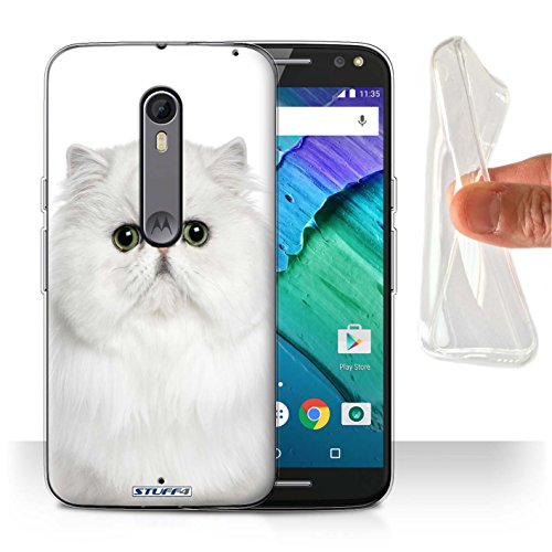 Stuff4 Carcasa/Funda TPU/Gel para el Motorola Moto X Pure Edition/Serie: Razas de Gatos - Blanco Persa Stuff4 Carcasa/Funda TPU/Gel para el Motorola Moto X Pure Edition/Serie: Razas de Gatos - Blanco Persa
