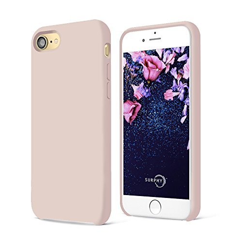 SURPHY Funda iPhone SE 2020, Funda para iPhone 7 iPhone 8 Silicona Case, Carcasa Silicona Líquida con Forro de Microfibra, Compatible con iPhone 7 iPhone 8 iPhone SE 2020 4.7", Rosa