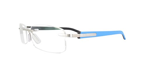 TAG HEUER TH8108 009 Azul & Negro Rimless Frames Gafas Lunettes sans monture Randlose Brille Anteojos sin montura Occhiali senza montatura Talla 54