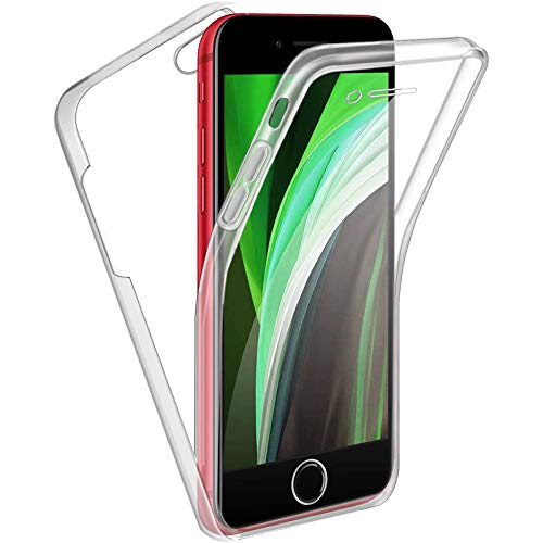 TBOC Funda para Apple iPhone SE (2020) [4.7"] - Carcasa [Transparente] Completa [Silicona TPU] Doble Cara [360 Grados] Protección Integral Total [Delantera Flexible] [Trasera Rígida] Lateral Móvil
