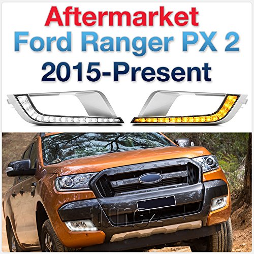 Tunez Faro LED de circulación diurna DRL para Ranger Wildtrak PX T6 MK2 2015 2016 2017 2018 antiniebla lámpara de techo Tunez Faro LED de circulación diurna DRL para Ranger Wildtrak PX T6 MK2 2015 2016 2017 2018 antiniebla lámpara de techo
