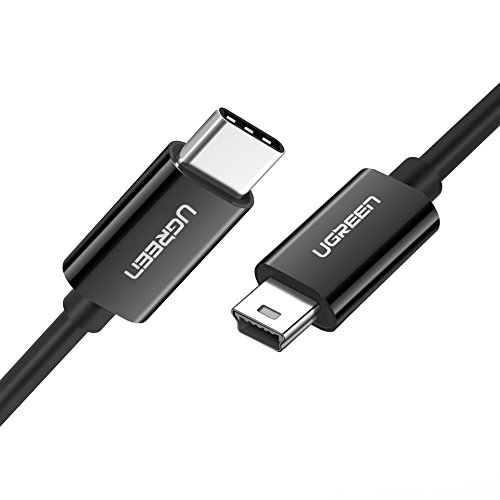 UGREEN Cable USB Tipo C a Mini USB, 480Mbp / s USB 2.0 Type C a Mini USB 5 Pin, Alta Velocidad sincronización y carga Para New MacBook Pro, Lenovo, HP a Disco Duro Externo, Cámaras, Mp3