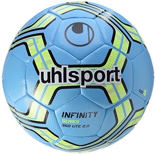 uhlsport Infinity 350 Lite 2.0 Balones de Fútbol, Hombre, Azul (Hielo) / Amarillo (Fluor), 5