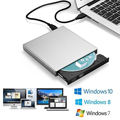Unidad de CD Externa Blingco, Unidad de CD-RW Externa y Delgada Escritor de Escritura Combinada DVD-R Portátil para Computadora de Escritorio PC Portátil