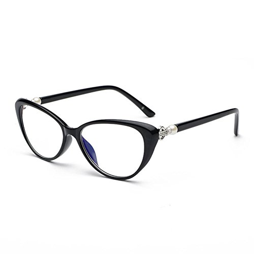 VEVESMUNDO Gafas de Lectura Mujer Hombre Vintage Ojo de Gato Grande Flores Leer Vista Graduadas Presbicia 1.0 1.5 2.0 2.5 3.0 3.5 4.0 Negro Rojo Azul Rosa Carey (3.0, Negro)