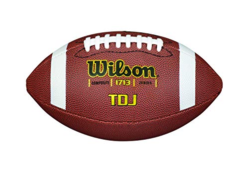 Wilson WTF1713X Pelota de fútbol Americano TDJ Composite Junior Cuero Compuesto, para niños y Adolescentes, Marrón, Talla Única