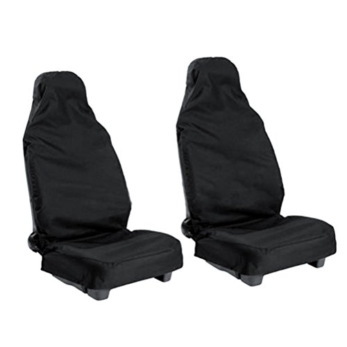 WINOMO 2pcs fundas de coche Universal coche vehículo impermeable Nylon asiento fundas protectores (negro)