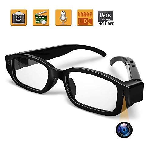 WISEUP 8GB 1920x1080P HD Gafas con una Videocámara Oculta Cámara Espía Video Eyewear Mini DV Videocámara con Función de Audio