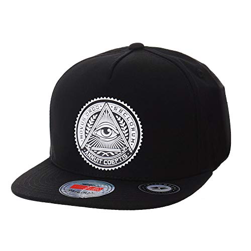 WITHMOONS Gorras de béisbol Gorra de Trucker Sombrero de Snapback Hat Illuminati Patch Hip Hop Baseball Cap AL2344 (Black)