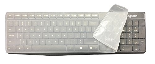 Wommty Ultra Fina Impermeable de Silicona Anti-polvo Teclado Funda Piel Protector de Pantalla para Logitech MK270 - Pack de teclado y ratón