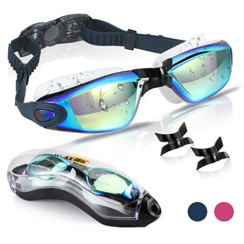 WOTEK Gafas de Natacion,Anti-vaho HD y Anti-UV Sin Fugas Gafas Natacion,Set con Puente Nasal Desmontable,Gafas Buceo de Protección para Hombres, Apto para Todo Tipo de Deportes Acuáticos