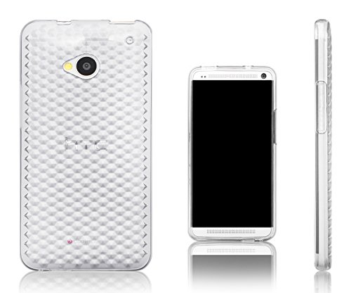Xcessor Diamond - Funda Carcasa Flexible de Gel TPU para HTC One (M7). Transparente
