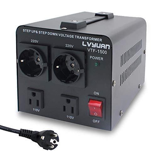Yinleader 1500VA - Transformador Elevador/Reductor de Voltaje de 1500 Vatios EE.UU. - Convertidor de Energía de 220 Voltios - 220V / 110V 1500W Estabilizador de Voltaje automático Yinleader 1500VA - Transformador Elevador/Reductor de Voltaje de 1500 Vatios EE.UU. - Convertidor de Energía de 220 Voltios - 220V / 110V 1500W Estabilizador de Voltaje automático