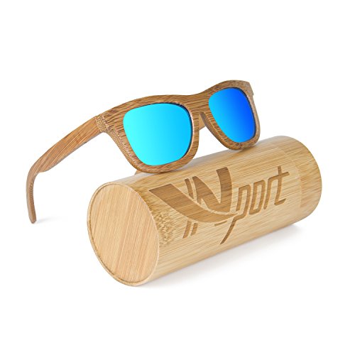 Ynport Crefreak Gafas de Sol polarizadas de Tipo Unisex, con Revestimiento de Madera clásico, carbón de bambú, Estilo Vintage (Flotar en el Agua)