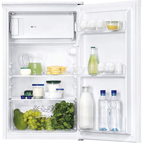 Zanussi ZRG10800WA Frigorífico de una puerta Mini, Libre instalación, Clase A+, Congelador 4 estrellas integrado, bandejas de cristal, Diseño Arqueado, Clase A+, Blanco, de 84 cm Zanussi ZRG10800WA Frigorífico de una puerta Mini, Libre instalación, Clase A+, Congelador 4 estrellas integrado, bandejas de cristal, Diseño Arqueado, Clase A+, Blanco, de 84 cm
