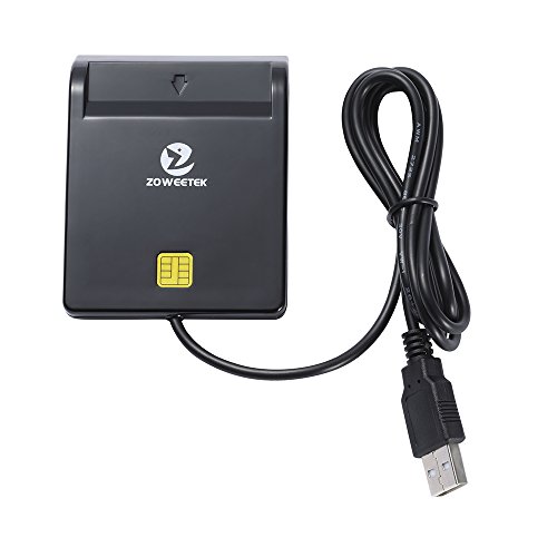 ZOWEETEK® Lector de DNI electrónico CAC Inteligente Lector de Tarjetas USB Color Negro