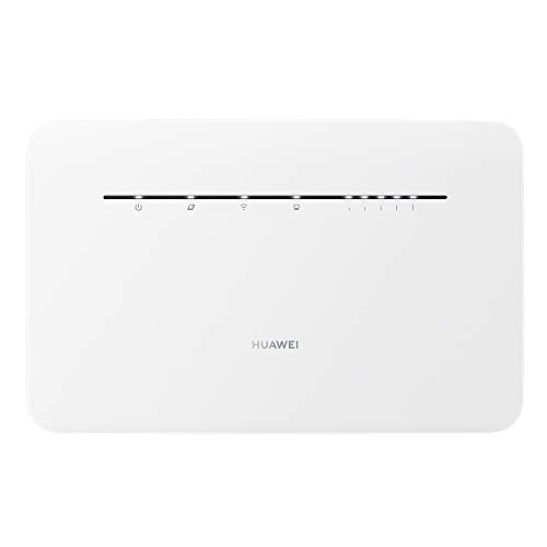 HUAWEI 4G Router 3 Pro - Mobile WiFi 4G LTE (CAT.7) Punto de acceso wifi, Soporte de selección automática Wi-Fi de doble banda y Beamforming, 4 puertos Gigabit, Instalación automática, Blanco