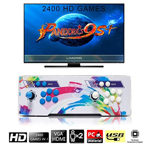 2400 juegos clásicos Consola de videojuegos, SeeKool Pandora's Box 9s+ Multijugador Arcade Game Console, 2 joystick Partes de la fuente de alimentación HDMI y VGA y salida USB, compatible con PS3 2400 juegos clásicos Consola de videojuegos, SeeKool Pandora's Box 9s+ Multijugador Arcade Game Console, 2 joystick Partes de la fuente de alimentación HDMI y VGA y salida USB, compatible con PS3