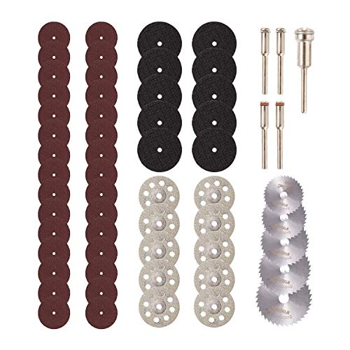 60 Piezas Rueda De Corte de Diamante - JUEMEL Mini Hoja de Sierra Circular HSS & Mini Disco de Corte de Resina con 5 Pcs mandril para Cortar Madera Piedra Metal 60 Piezas Rueda De Corte de Diamante - JUEMEL Mini Hoja de Sierra Circular HSS & Mini Disco de Corte de Resina con 5 Pcs mandril para Cortar Madera Piedra Metal