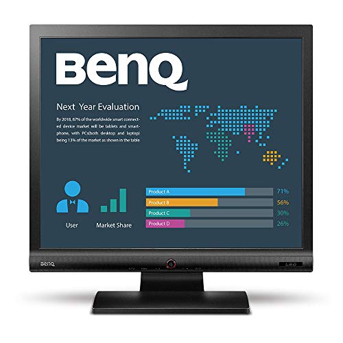 BenQ BL702A - Monitor Profesional de 17"  (1280x1024, 5ms, 60Hz, VGA, VESA, Eye-care, Flicker-free, Low Blue Light, antireflejos) - Color Negro