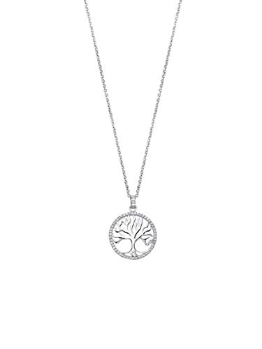 Collar Lotus colección Tree of Life, LP1779-1/1, para Mujer, de Plata con circonitas, con Forma de árbol de la Vida