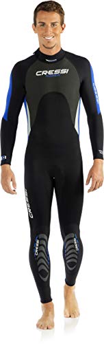 Cressi Morea.–.3.Mm Completa Para Hombre Traje, en Premium Alto Estiramiento Neopreno, Negro/Azul/Blanco