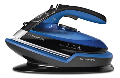 Rowenta DE5010D1 Freemove Plancha de vapor sin cable con golpe de vapor 115 g/min, 2400 W, 250 ml, suela Microsteam 400 láser, Azul/Negro Rowenta DE5010D1 Freemove Plancha de vapor sin cable con golpe de vapor 115 g/min, 2400 W, 250 ml, suela Microsteam 400 láser, Azul/Negro