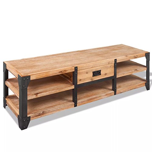 vidaXL Madera de Acacia Maciza Mueble deTV Marrón Armario Bajo de Salón Tele vidaXL Madera de Acacia Maciza Mueble deTV Marrón Armario Bajo de Salón Tele