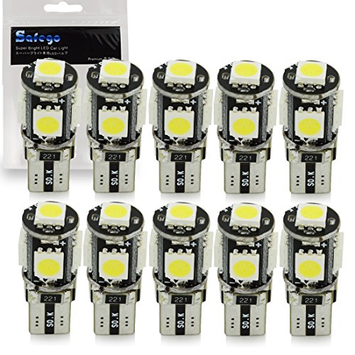 10x T10 W5W LED Bombillas exteriores 5 SMD 5050 Luz Coche trasera Lámpara Blanco Xenon Luz de interior T10 Wedge Lampara para Coches luces de la matrícula luces laterales 12V