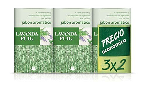 Agua Lavanda Puig - Jabón aromático - ingredientes 100% naturales - 125 g x 3 unidades