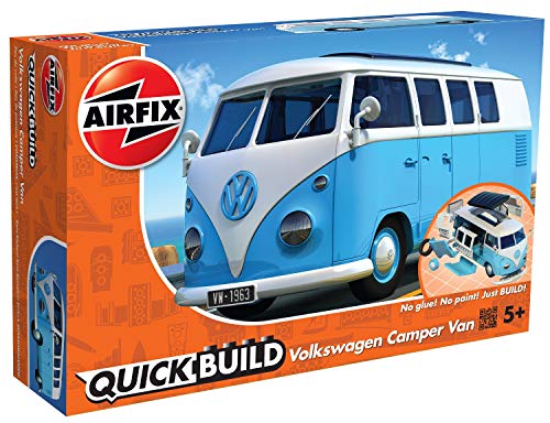 Airfix- Quick Build VW Camper Van Model Vehicle Toy, Color Azul (Hornby Hobbies LTD J6024)