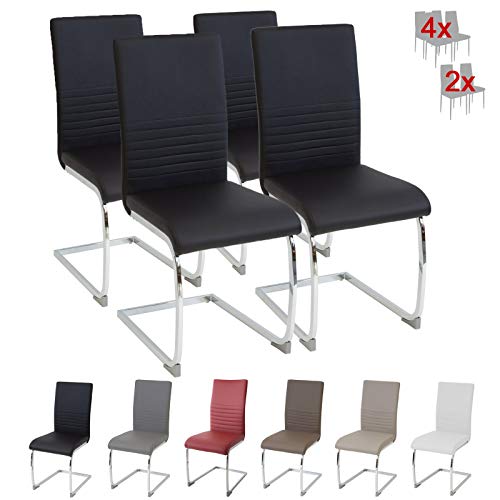 Albatros Silla Cantilever BURANO Set de 4 sillas Negro, SGS Probado