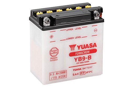 Batería Yuasa YB9-B de B, 12 V/9Ah (Dimensiones: 138 x 77 x 141) para Piaggio/Vespa Lx50 (4T) Diseño Año 2010