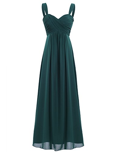 Freebily Vestido Elegante de Boda Fiesta Cóctel para Mujer Dama de Honor Vestido Largo Verano Verde Oscuro 46