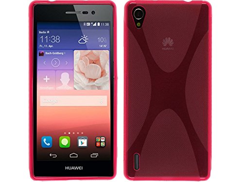 Funda Gel TPU Rosa para Huawei Ascend P7 Modelo X-Line