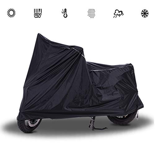 Fundas para motos Compatible con la cubierta de moto SOCO TS 1200R, protector solar a prueba de viento impermeable a prueba de polvo, cubierta de moto universal negro ( Size : XL(295*118*132CM) )