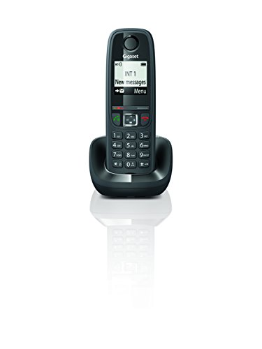 Gigaset AS405 - Teléfono Inalámbrico, Manos Libres, 100 Contactos, Pantalla gráfica iluminada 1.8", letra tamaño grande, Color Negro Gigaset AS405 - Teléfono Inalámbrico, Manos Libres, 100 Contactos, Pantalla gráfica iluminada 1.8", letra tamaño grande, Color Negro