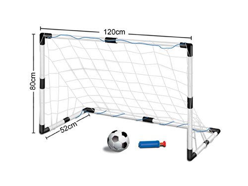 Inside Out Toys Set de portería de fútbol para niños - con 1 portería, Redes y balón - 120 cm x 80 cm