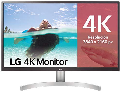 LG 27UL500-W - Monitor 4K UHD de 68, 6 cm (27") con Panel IPS (3840 x 2160 píxeles,  16:9,  300 cd/m²,  sRGB >98%,  1000:1,  5 ms,  60 Hz) Color Blanco