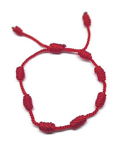 MYSTIC JEWELS by Dalia - Pulsera Kabbalah - cordón 7 Nudos de Hilo Rojo - Unisex - Ajustable - protección de Mal de Ojo, Buena Suerte, Good Luck MYSTIC JEWELS by Dalia - Pulsera Kabbalah - cordón 7 Nudos de Hilo Rojo - Unisex - Ajustable - protección de Mal de Ojo, Buena Suerte, Good Luck