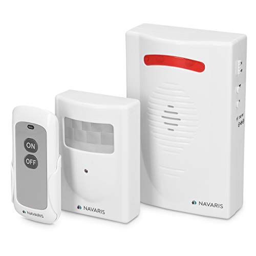 Navaris sistema de alarma inalámbrico - Alarma antirrobo con sirena y luces - Alarma de casa con sensor de movimiento PIR - Con mando a distancia