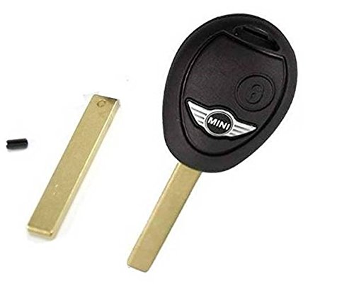 NAWO - Carcasa para llave con mando a distancia para Mini Cooper S, D, One y Clubman, con 2 botones y sin logotipo