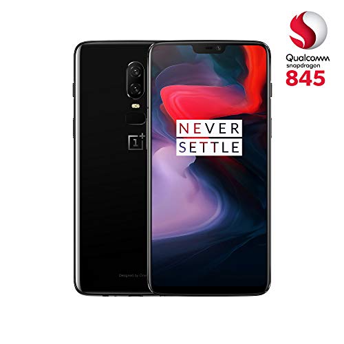 OnePlus 6 - Smartphone de 6.28" (Pantalla AMOLED 19:9 FullHD, cámara dual 16+20MP, 8GB de RAM, hasta 128GB de memoria, Qualcomm Snapgradon 845), Negro Espejo