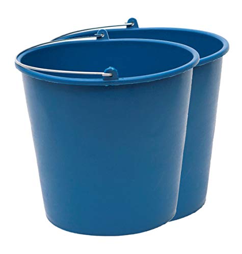 PACK de 2 cubos engomados de plástico reciclado (Azul) (12 litros)