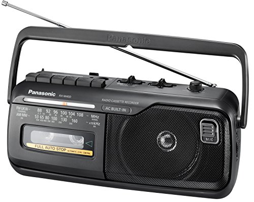 Panasonic RX-M40DE-K - Radio Cassette Portátil (Alta Calidad, Potencia 1W, 88-108 MHz, 53-160 kHz, Radio AM/FM, Ligero y Compacto 10 cm ) color negro