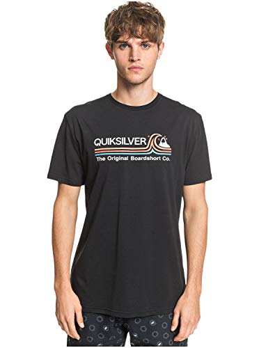 Quiksilver Stone Cold Classic - Camiseta para Hombre Screen tee, Hombre, Black, L