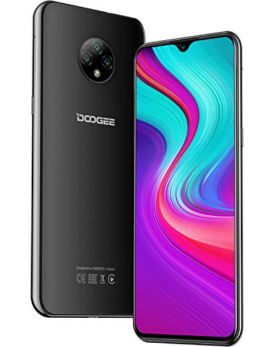 Teléfono Móvil Libres, DOOGEE X95 Android 10 Smartphone Libre, 4G Smartphone Dual SIM, Pantalla 6,52 Pulgadas, 4350mAh Batería, Triple Cámara 13MP+5MP, 16GB ROM, 128GB SD, Face ID - Negro