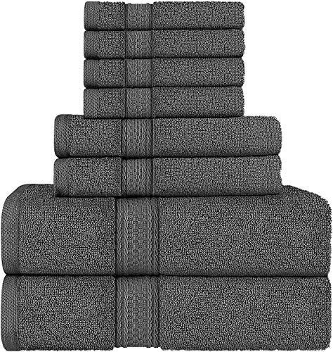 Utopia Towels - Juego de toallas; 2 toallas de baño, 2 toallas de mano y 4 toallitas - 100% Algodón (Gris) Utopia Towels - Juego de toallas; 2 toallas de baño, 2 toallas de mano y 4 toallitas - 100% Algodón (Gris)