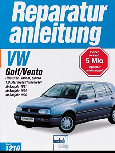 Volkswagen Golf und Vento ab Baujahr 1991: 1,9 Liter Diesel / Turbodiesel 64 und 75 PS ab Baujahr 1991. 1,9 Liter TDI 90 PS ab Baujahr 1994, 1,9 Liter TDI 110 PS ab Baujahr 1996